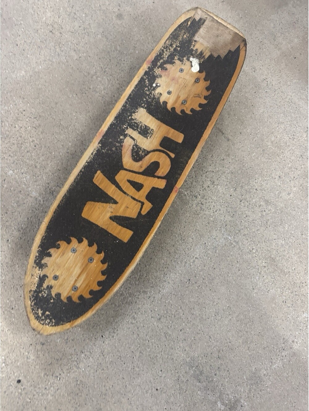 Vintage 1970s Nash Sawblade Wooden Skateboard Complete Park Trucks Clay Wheels